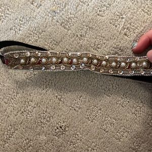 Gold beaded and sequin headband